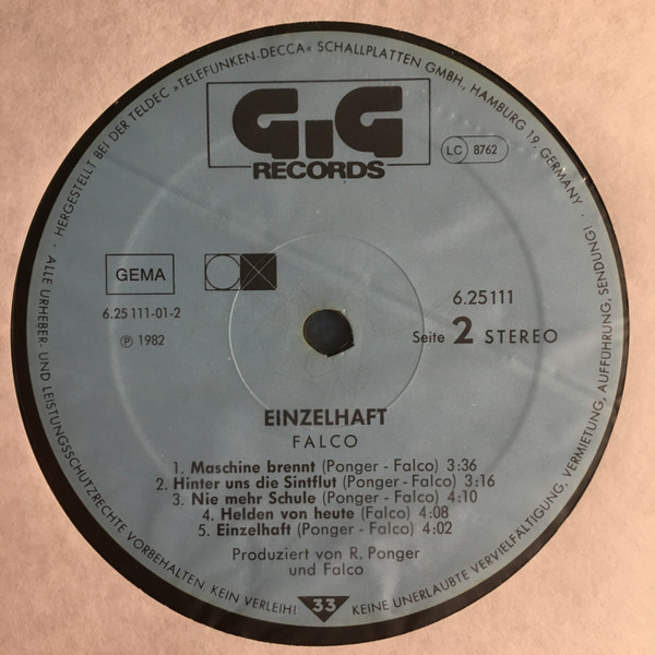 Falco - Einzelhaft | GiG Records (6.25111) - 4