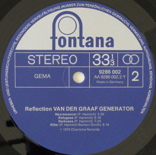Van Der Graaf Generator - Reflection | Fontana (9286 002) - 4 Van Der Graaf Generator - Reflection | Fontana (9286 002) - 4