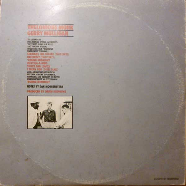 Thelonious Monk / Gerry Mulligan - 'Round Midnight | Milestone (HB 6163) - 2 Thelonious Monk / Gerry Mulligan - 'Round Midnight | Milestone (HB 6163) - 2