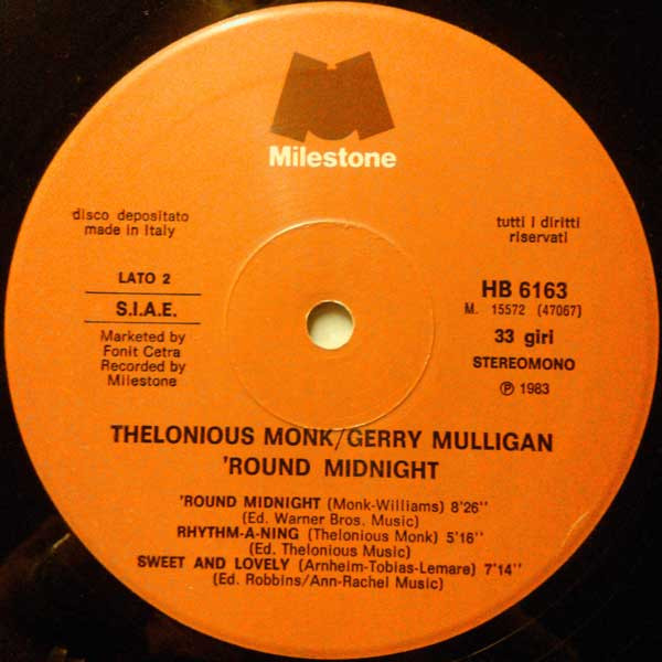 Thelonious Monk / Gerry Mulligan - 'Round Midnight | Milestone (HB 6163) - 4 Thelonious Monk / Gerry Mulligan - 'Round Midnight | Milestone (HB 6163) - 4
