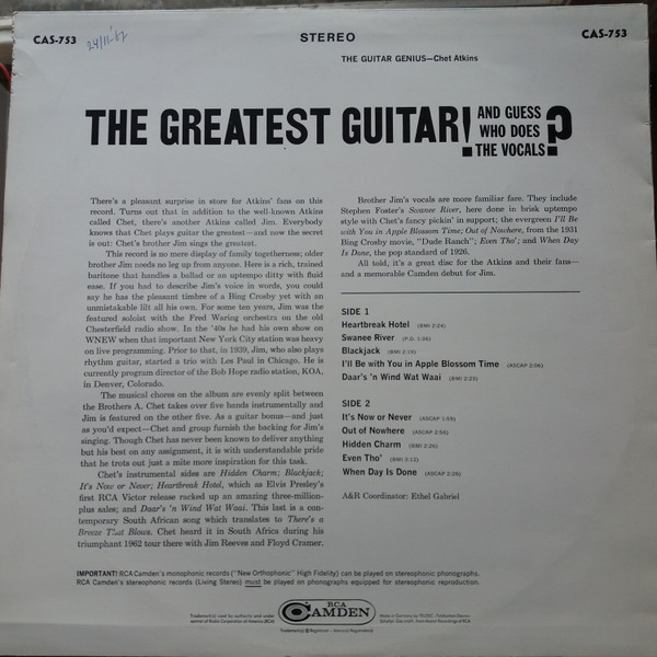 Chet Atkins - The Guitar Genius | RCA Camden (CAS 753) - 2 Chet Atkins - The Guitar Genius | RCA Camden (CAS 753) - 2