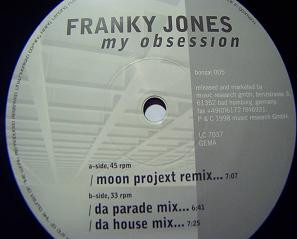 Franky Jones - My Obsession | Bonzai Germany (bonzai 005) - 2
