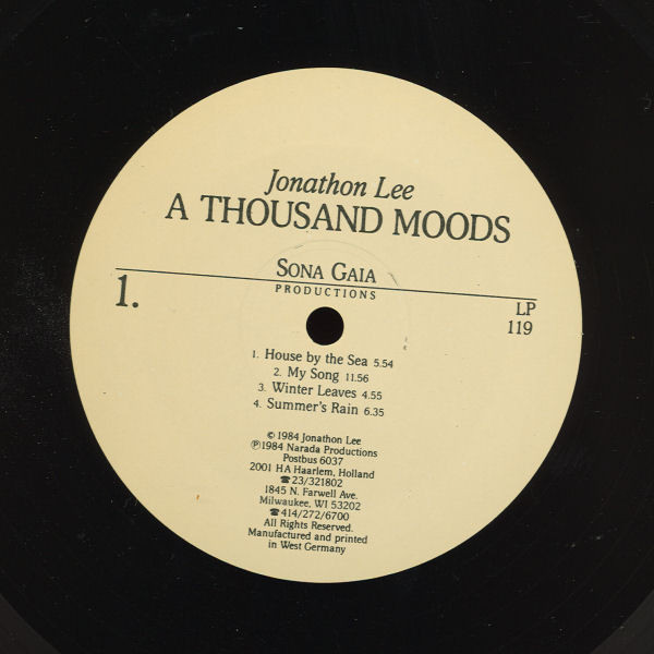Jonathon Lee - A Thousand Moods | Sona Gaia Productions (LP 119) - 2
