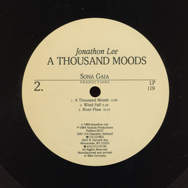 Jonathon Lee - A Thousand Moods | Sona Gaia Productions (LP 119) - 3