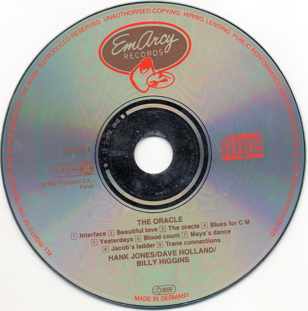 Hank Jones & Dave Holland & Billy Higgins - The Oracle | EmArcy (846 376-2) - 3