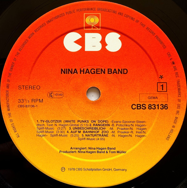 Nina Hagen Band - Nina Hagen Band | CBS (CBS 83136) - 3