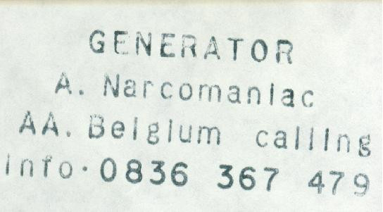 Generator - Narcomaniac / Belgium Calling | Not On Label (MA 1) - 3