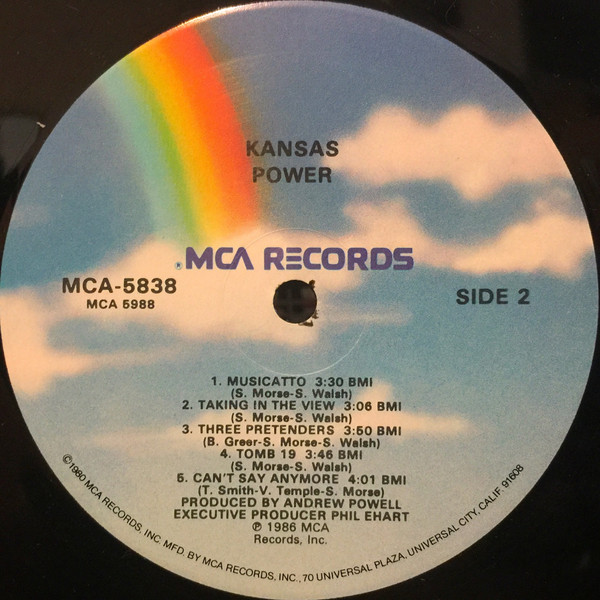 Kansas - Power | MCA Records (MCA-5838) - 4 Kansas - Power | MCA Records (MCA-5838) - 4