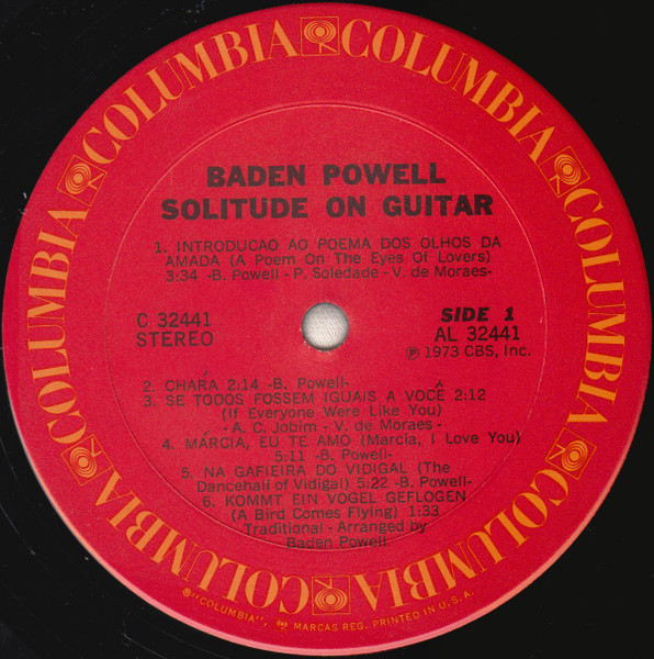Baden Powell - Solitude On Guitar | Columbia (C 32441) - 3 Baden Powell - Solitude On Guitar | Columbia (C 32441) - 3