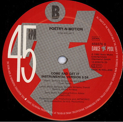 Poetry 'N' Motion - Come And Get It | Dance Pool (659376 6) - 2 Poetry 'N' Motion - Come And Get It | Dance Pool (659376 6) - 2