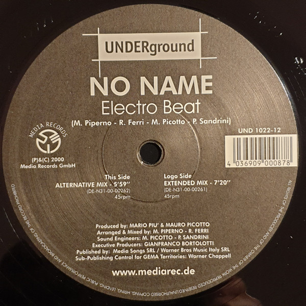 No N@me - Electro Beat | Underground (UND 1022-12)