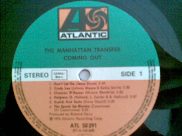 The Manhattan Transfer - Coming Out | Atlantic (ATL 50 291) - 3