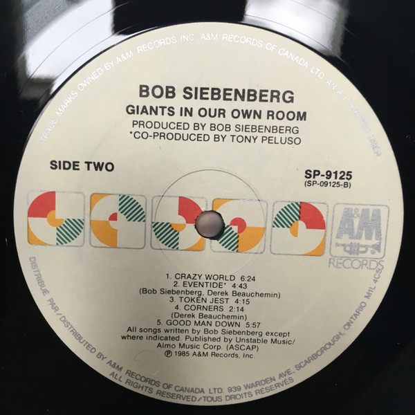 Bob Siebenberg - Giants In Our  Own Room | A&M Records (SP 9125) - 4