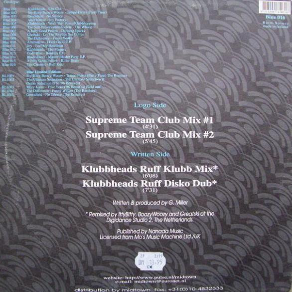 The Chemist - Ruff Kutz (Supreme Team/Klubbheads Mixes) | Blue Records (blue016) - 2 The Chemist - Ruff Kutz (Supreme Team/Klubbheads Mixes) | Blue Records (blue016) - 2