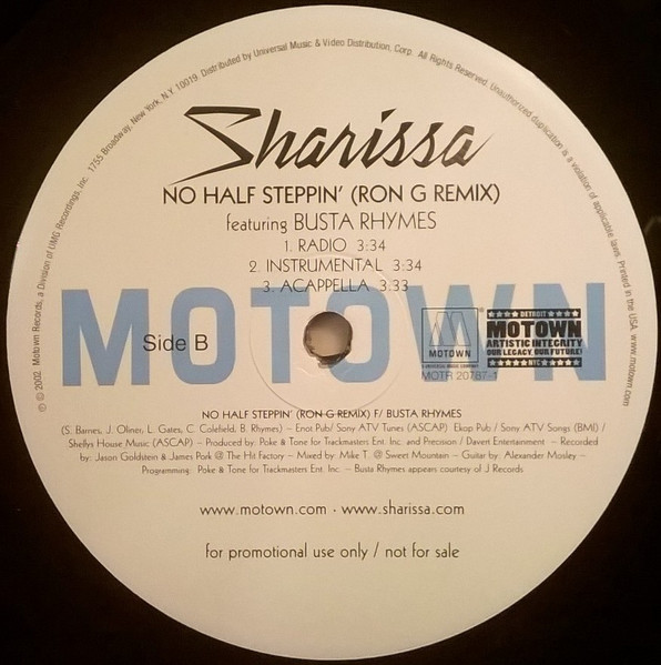 Sharissa - No Half Steppin' (Remixes) | Motown (MOTR 20787-1) - 2 Sharissa - No Half Steppin' (Remixes) | Motown (MOTR 20787-1) - 2