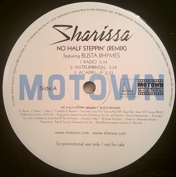 Sharissa - No Half Steppin' (Remixes) | Motown (MOTR 20787-1) - main Sharissa - No Half Steppin' (Remixes) | Motown (MOTR 20787-1) - main