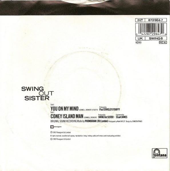 Swing Out Sister - You On My Mind | Fontana (872 964-7) - 2