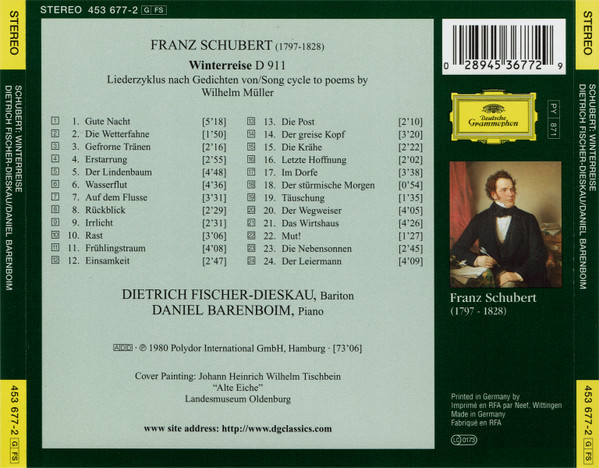 Franz Schubert , Dietrich Fischer-Dieskau / Daniel Barenboim - Winterreise | Deutsche Grammophon (453 677-2) - 2