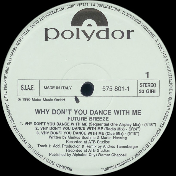 Future Breeze - Why Don't You Dance With Me | Polydor (575 801-1) - main Future Breeze - Why Don't You Dance With Me | Polydor (575 801-1) - main