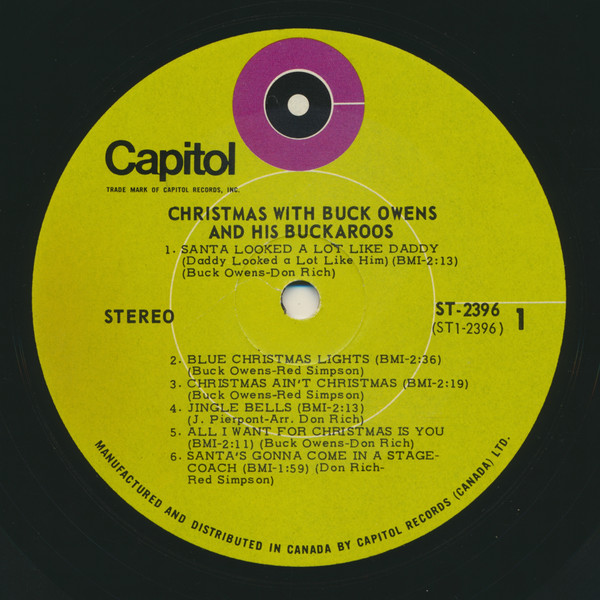 Buck Owens And His Buckaroos - Christmas With Buck Owens And His Buckaroos | Capitol Records (ST-2396) - 3 Buck Owens And His Buckaroos - Christmas With Buck Owens And His Buckaroos | Capitol Records (ST-2396) - 3