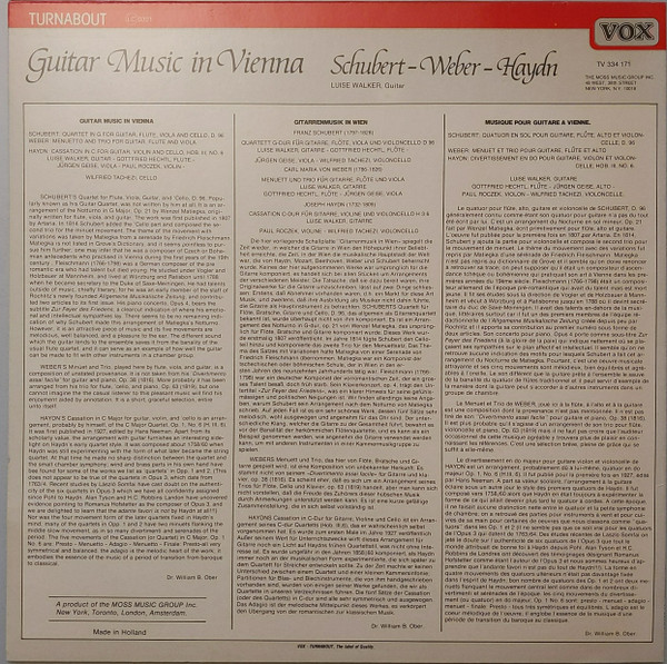 Franz Schubert , Carl Maria Von Weber , Joseph Haydn , Luise Walker - Guitar Music In Vienna | Turnabout (TV 34171S) - 2 Franz Schubert , Carl Maria Von Weber , Joseph Haydn , Luise Walker - Guitar Music In Vienna | Turnabout (TV 34171S) - 2