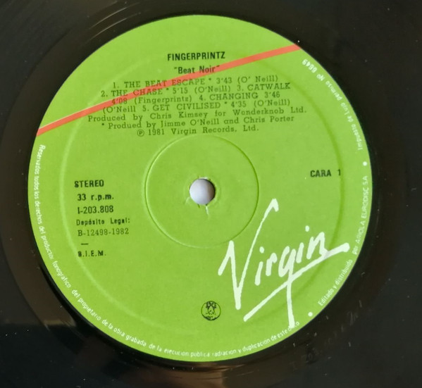 Fingerprintz - Beat Noir - Vinilo | Virgin (I-203.808) - 3 Fingerprintz - Beat Noir - Vinilo | Virgin (I-203.808) - 3
