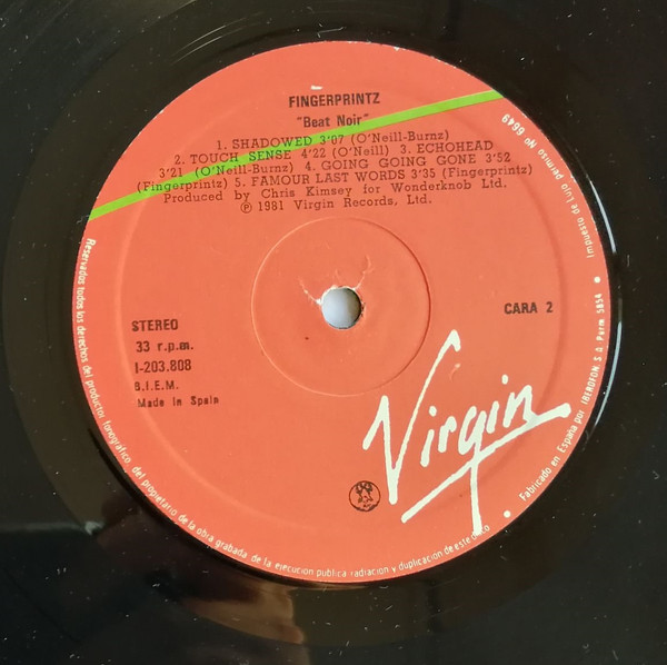 Fingerprintz - Beat Noir - Vinilo | Virgin (I-203.808) - 4 Fingerprintz - Beat Noir - Vinilo | Virgin (I-203.808) - 4