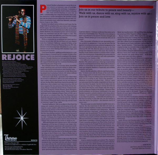 Pharoah Sanders - Rejoice | Theresa Records (TR 112/113)