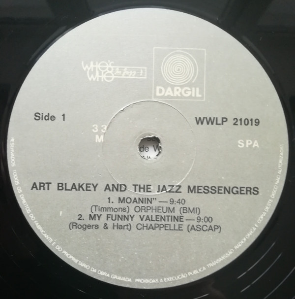 Art Blakey & The Jazz Messengers Featuring Wynton Marsalis - Live At Bubba's Jazz Restaurant | Dargil (WWLP 21019) - 3
