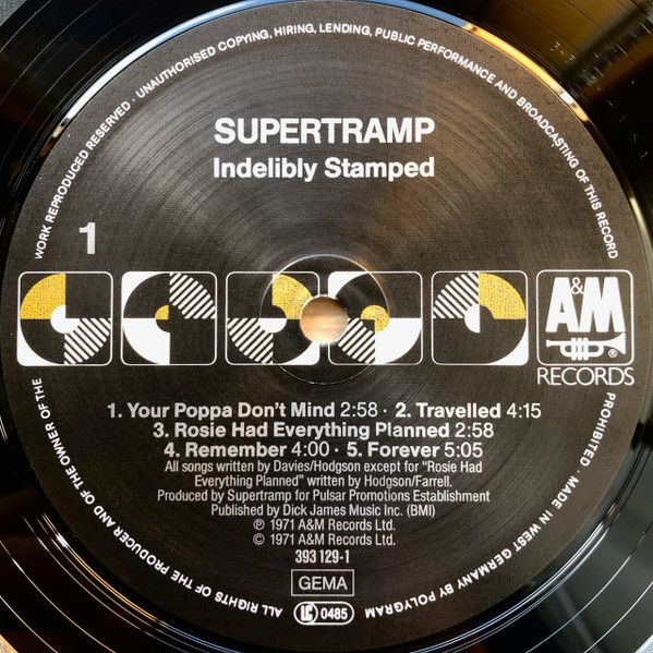 Supertramp - Indelibly Stamped | A&M Records (LP 393 129-1) - 3 Supertramp - Indelibly Stamped | A&M Records (LP 393 129-1) - 3