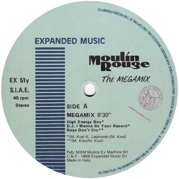 Moulin Rouge - The  Megamix / High Energy Boy | Expanded Music (EX 51Y) - 3