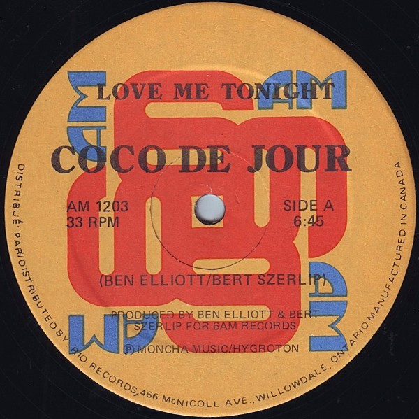 Coco De Jour - Love Me Tonight | 6 A.M. Records (AM 1203)