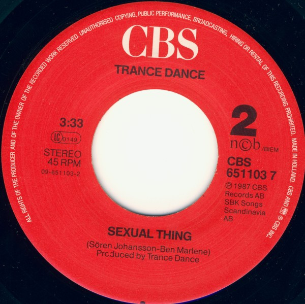 Trance Dance - Don't Say Go | CBS (CBS 651103 7) - 4