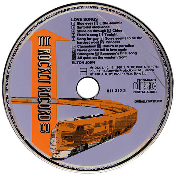 Elton John - Love Songs | The Rocket Record Company (811 312-2) - 3