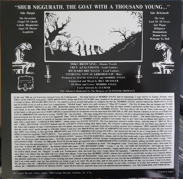 Morbid Angel - Abominations Of Desolation | Satanic Records (Satanic 666) - 2