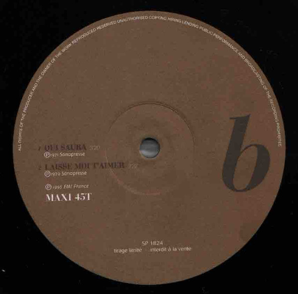 Mike Brant - Qui Saura (Remix) - 20éme Anniversaire | EMI France (SP 1824) - 2