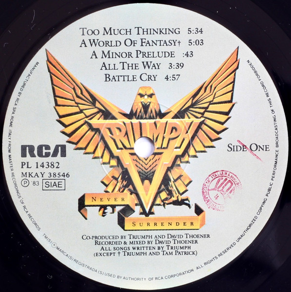 Triumph - Never Surrender | RCA (PL 14382) - 3 Triumph - Never Surrender | RCA (PL 14382) - 3