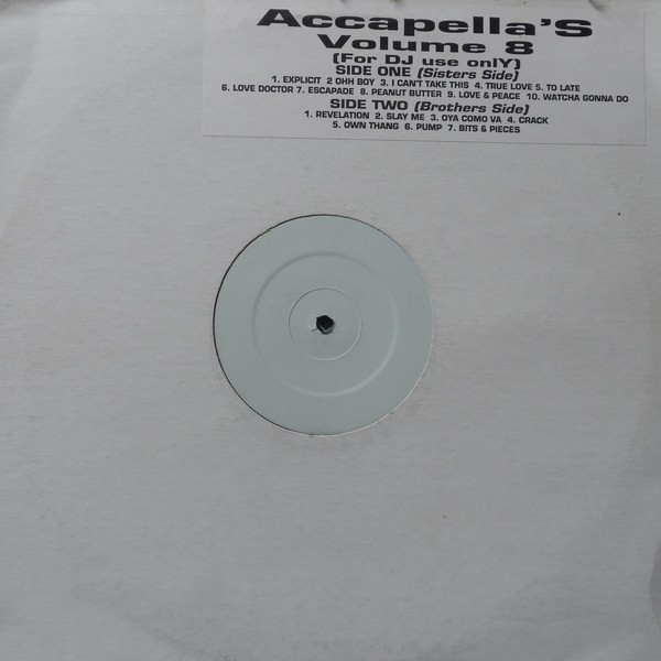 Various - Accapella's Volume 8 | Not On Label (PROMO 8) - main Various - Accapella's Volume 8 | Not On Label (PROMO 8) - main