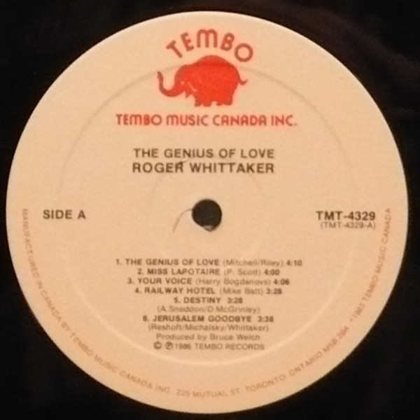 Roger Whittaker - The Genius Of Love | tembo (TMT-4329) - 2