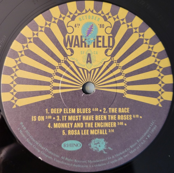 The Grateful Dead - The Warfield - San Francisco, CA Oct 4&6 1980 | Rhino Records (R1 728364) - 4