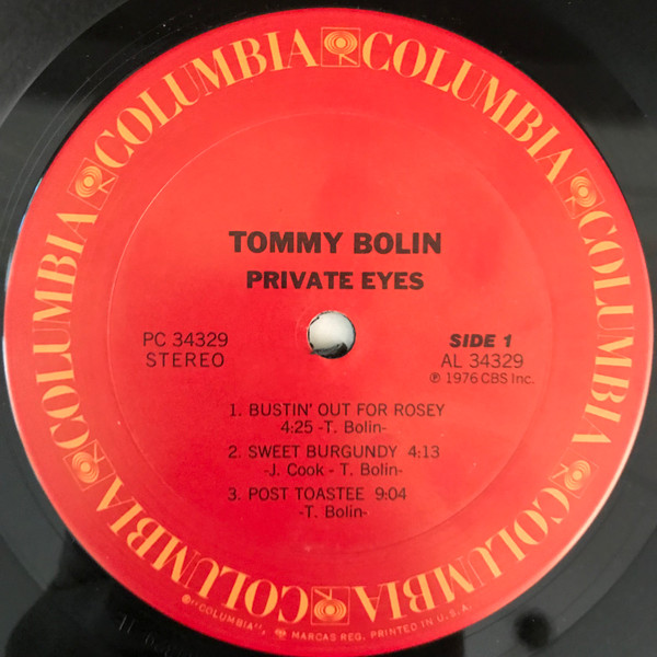 Tommy Bolin - Private Eyes | Columbia (C 34329) - 3 Tommy Bolin - Private Eyes | Columbia (C 34329) - 3