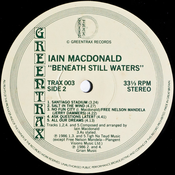 Iain MacDonald - Beneath Still Waters | Greentrax (TRAX 003) - 4