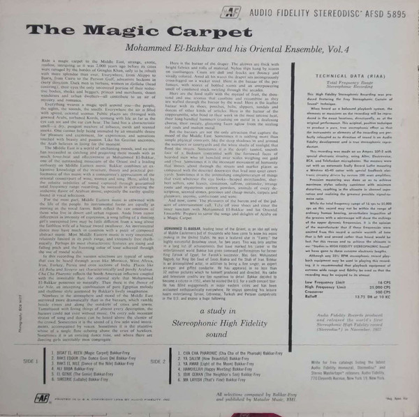 Mohammed El-Bakkar & His Oriental Ensemble - The Magic Carpet | Audio Fidelity (AFSD 5895) - 2