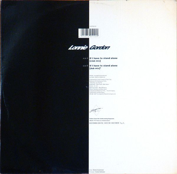Lonnie Gordon - If I Have To Stand Alone | Supreme Records (SUPEX 181) - 2