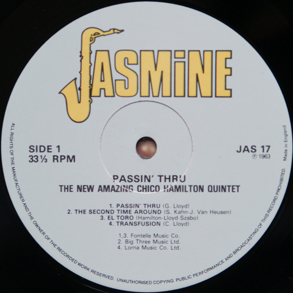 The Chico Hamilton Quintet - Passin' Thru | Jasmine Records (JAS 17) - 3 The Chico Hamilton Quintet - Passin' Thru | Jasmine Records (JAS 17) - 3