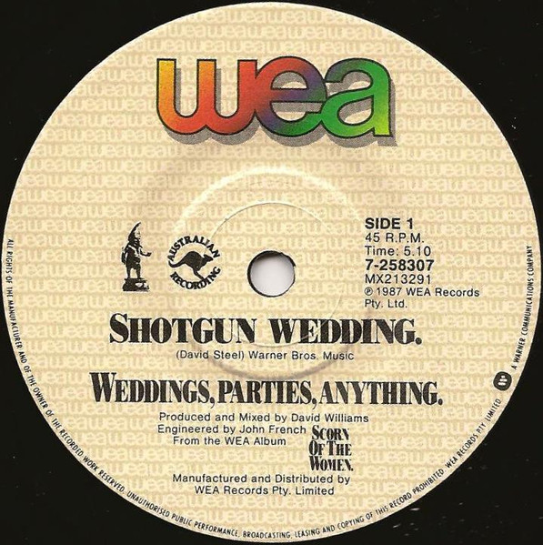 Weddings, Parties, Anything - Shotgun Wedding | WEA (7-258307) - 3 Weddings, Parties, Anything - Shotgun Wedding | WEA (7-258307) - 3