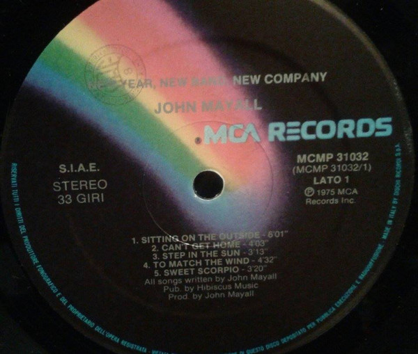 John Mayall - New Year, New Band, New Company | MCA Records (MCMP 31032) - 2