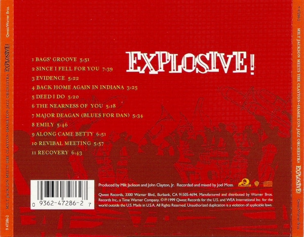 Milt Jackson Meets The The Clayton-Hamilton Jazz Orchestra - Explosive! | Qwest Records (9 47286-2) - 2
