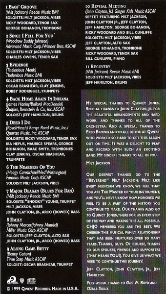 Milt Jackson Meets The The Clayton-Hamilton Jazz Orchestra - Explosive! | Qwest Records (9 47286-2) - 4