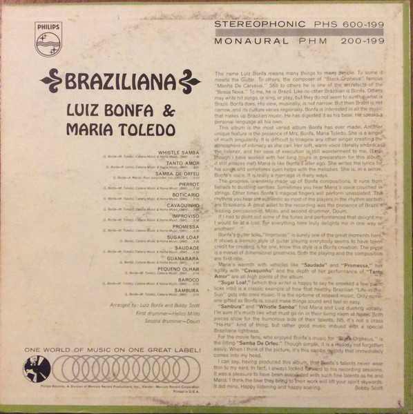Luiz Bonfá & Maria Toledo - Braziliana | Philips (PHS-600-199) - 2